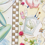 藤原和美さん「トールペインティング〜With the fairy〜」部分